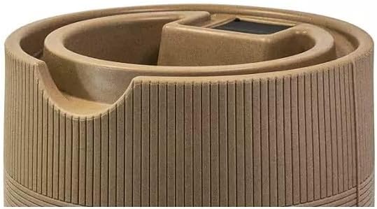 Impressions Havana Rain Barrel and Planter Top, 50 Gallon Capacity, Khaki Granite (1 Pack)