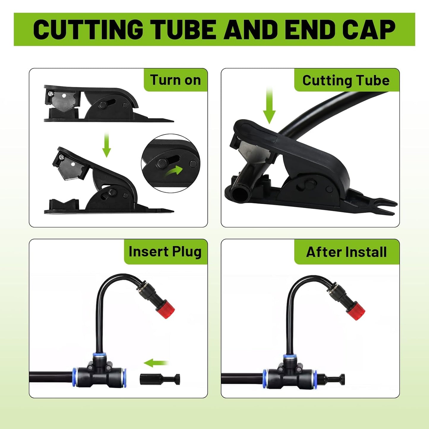 Drip Irrigation Kit - 100 FT. Hose Sprinkler System with 360° nozzles and T-connectors for Gardens, lawns, Plants, Flower beds, Trees, patios and hydroponics (16 360° nozzles + 16 T-connectors)