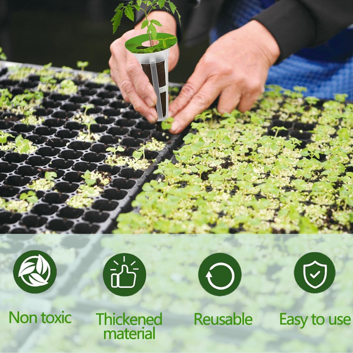 73pcs Seed Pod Kit for Aerogarden, Hydroponics Garden Accessories for System Compatible with Hydroponics Supplies from All Brands, 18 Grow Sponges, 12 Plant Baskets & Domes, 30 Pod Labels, 1 Tweezer