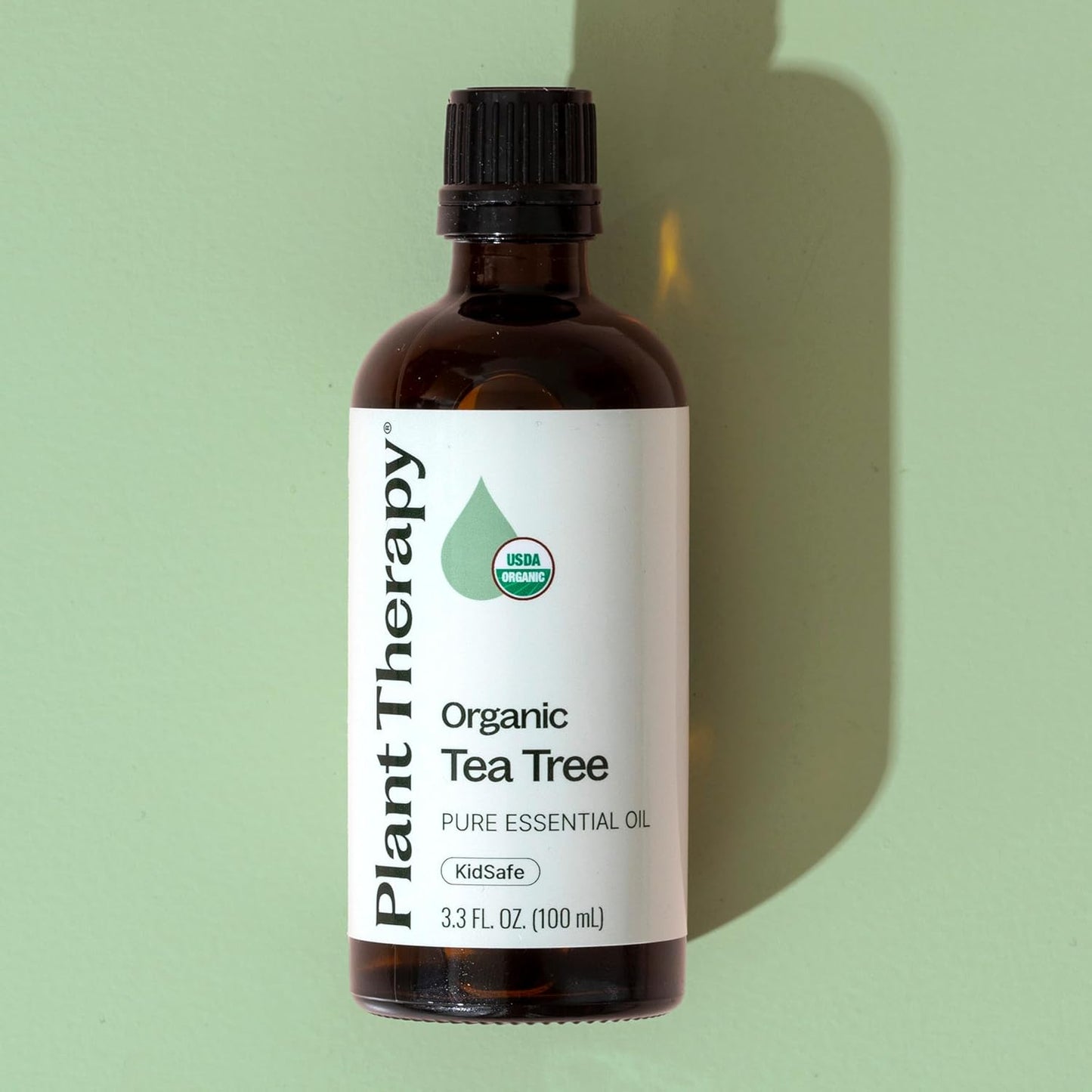 Plant Therapy Organic Tea Tree Oil (Melaleuca) 100% Pure, USDA Certified Organic, Undiluted, Natural Aromatherapy, Therapeutic Grade 100 mL (3.3 oz)