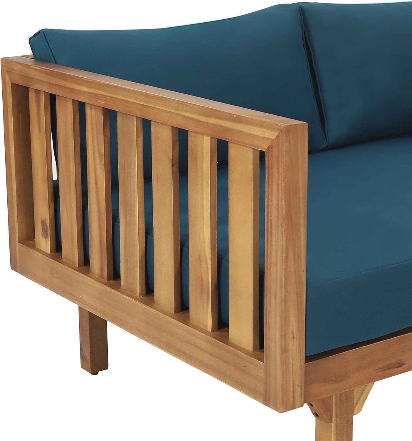 Christopher Knight Home Claremont Outdoor 3 Seater Daybed with Cushions - Acacia Wood - Teak/Dark Teal
