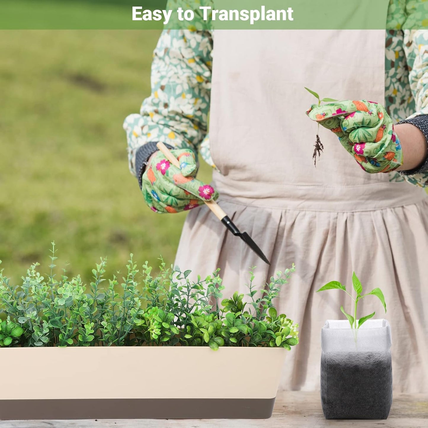 GREANER Nursery Growing Bags - 7.8x10.2 inches, 100PCS Non-Woven Biodegradable Plant Nursery Bags, Seed Starting Pots Pouches for Vegetables, Flowers, Fruits, Trees, Home Garden Supply