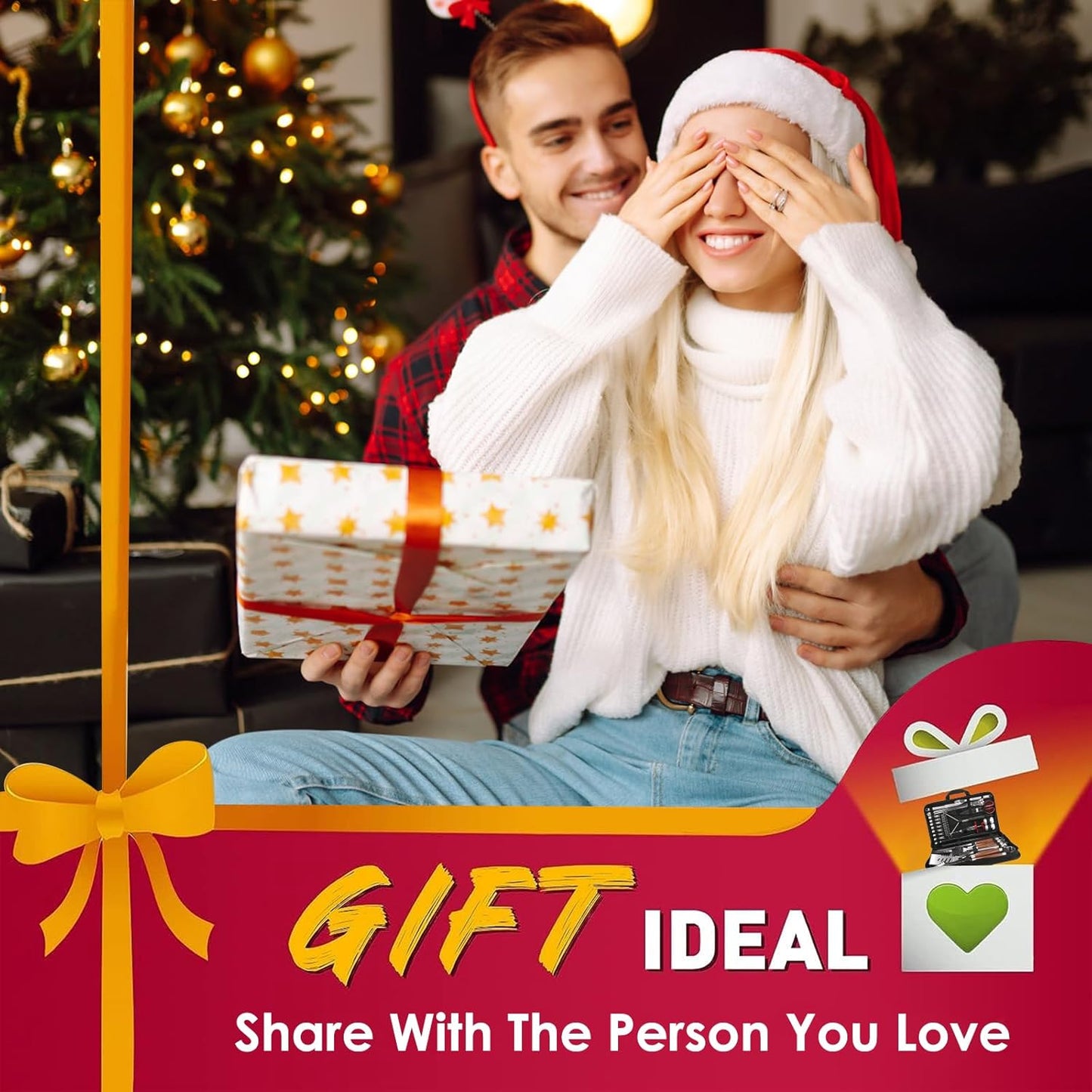 Yoehka BBQ Grilling Accessories Set, 34Pcs Heavy Duty Grill Tools for Outdoor Camping, Grilling Gifts for Men Dad, Stainless Steel Barbecue Utensils Kit with Mats and Glove in Carrying Bag, Silver