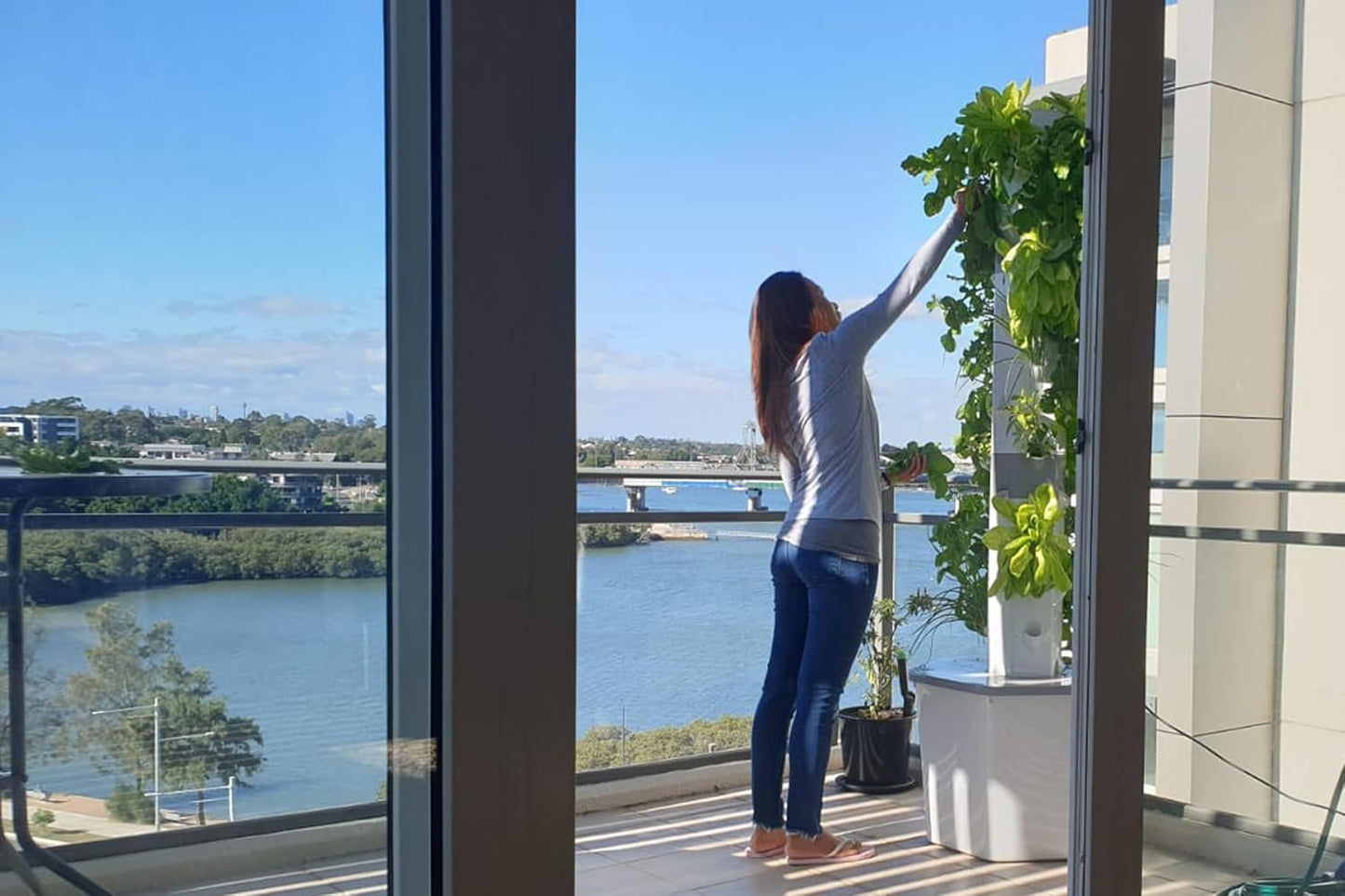 Standard Outdoor Vertical Hydroponic Growing System Kit, Grow 27 Large Lettuce, Vegetables, Herbs, Fruit | 20 Gallon Water Tank, 20' Pump Cable, Smart WiFi Timer | Easy Assembly & Use