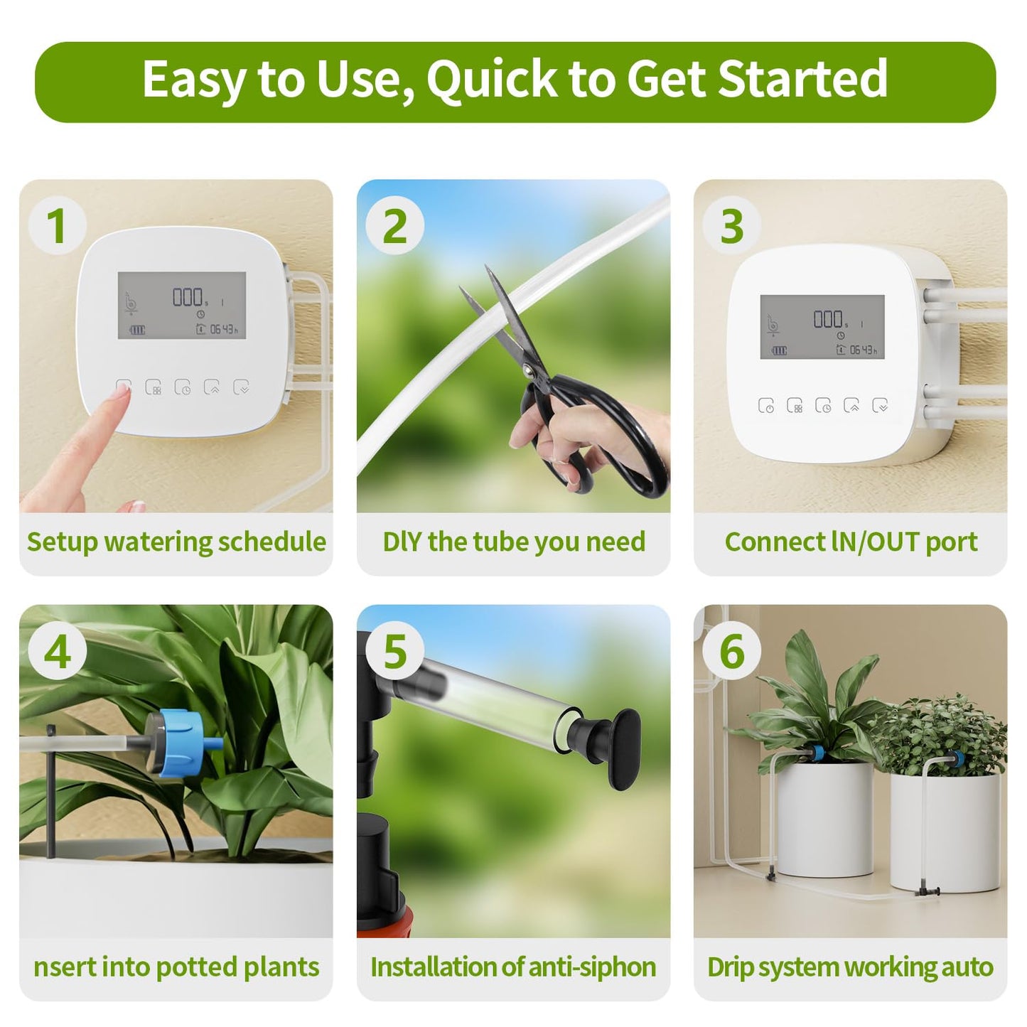 Smart Automatic Plant Watering System - Plant Watering Devices for 20 Potted Plants,Auto Drip Irrigation System Programmable Timer & Compatible with Alexa