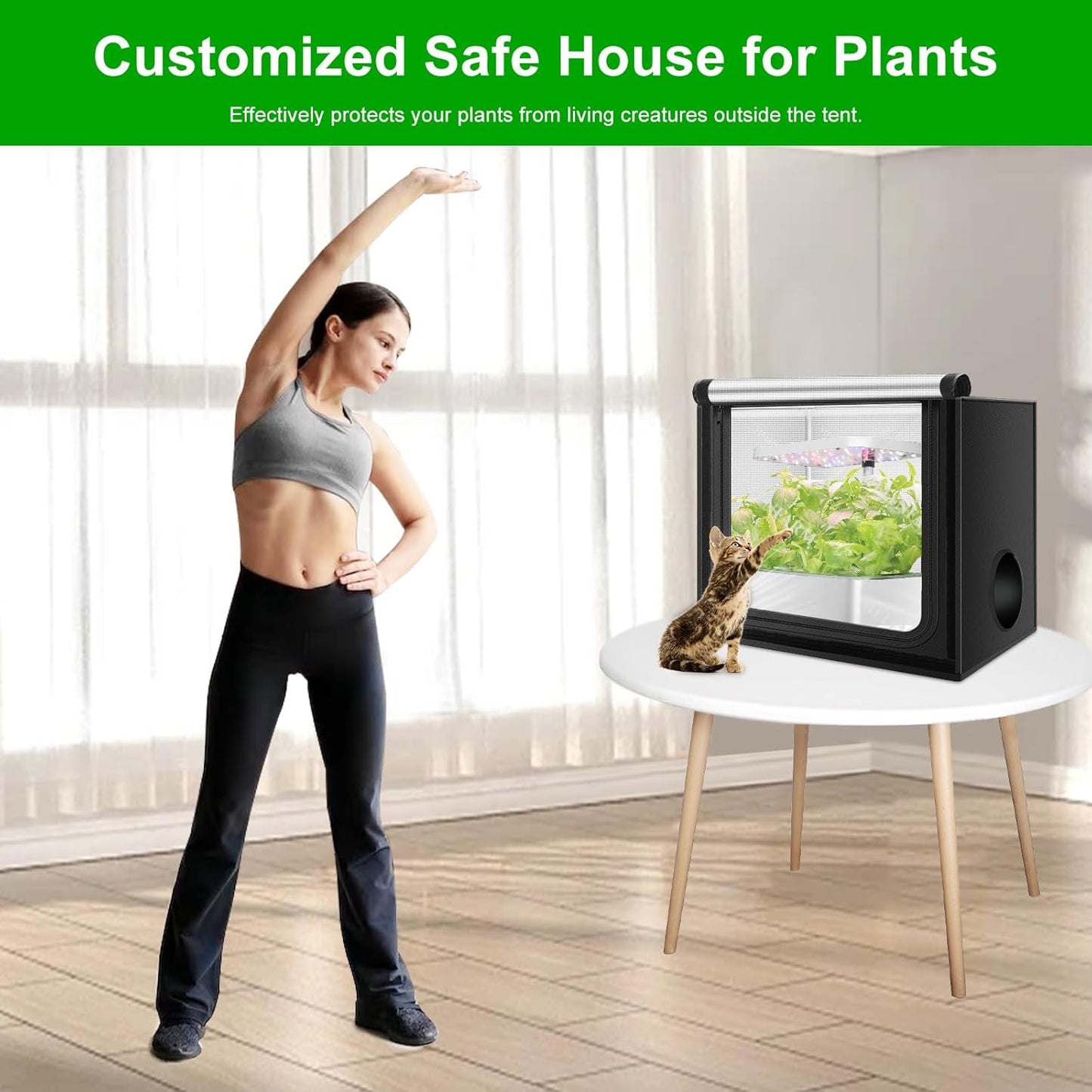 MELONFARM 24"x16"x20" Grow Tent, Double Transparent Viewing Door Indoor Grow Tent, Growing Tent with High Reflective Mylar & Floor Tray, Plant Tent for Indoor Hydroponics Growing