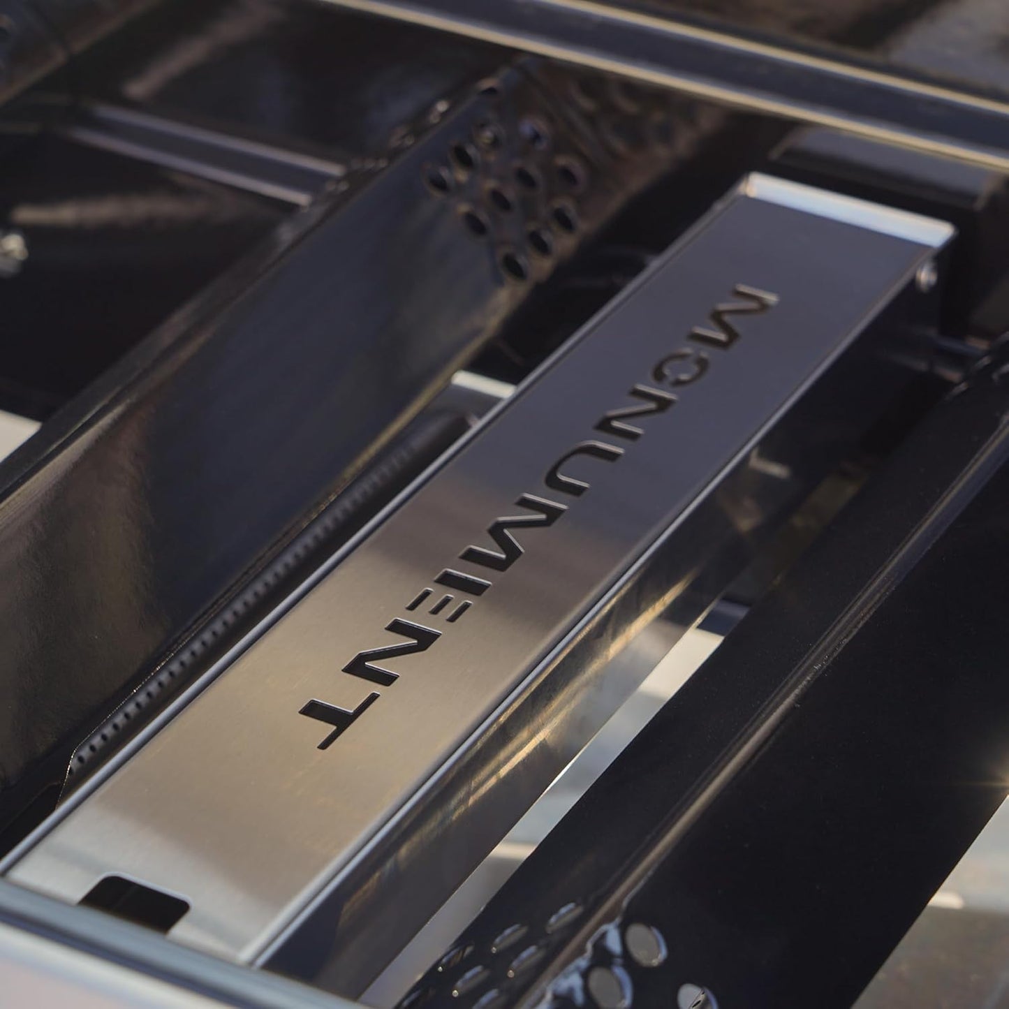 Monument Grills Larger 3-Burner Propane Gas Grills Barbeque Stainless Steel Heavy-Duty Cabinet Style with Smoker Box (2 Items)