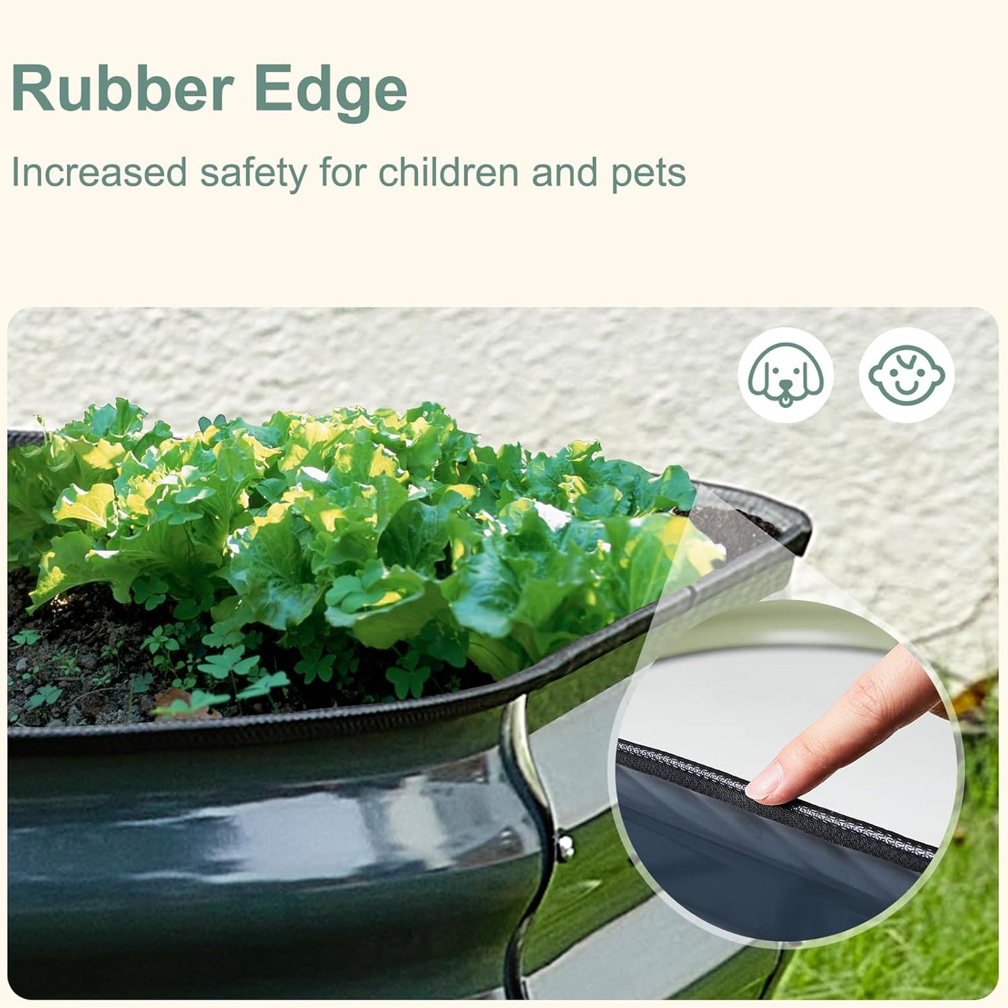 2Pcs Galvanized Steel Raised Garden Bed 8x2ft Oval - 17" Tall 9-in-1 Modular Planter Box for Vegetables/Flowers, Rust-Proof Metal Outdoor Planters Rubber Edging (Grey)