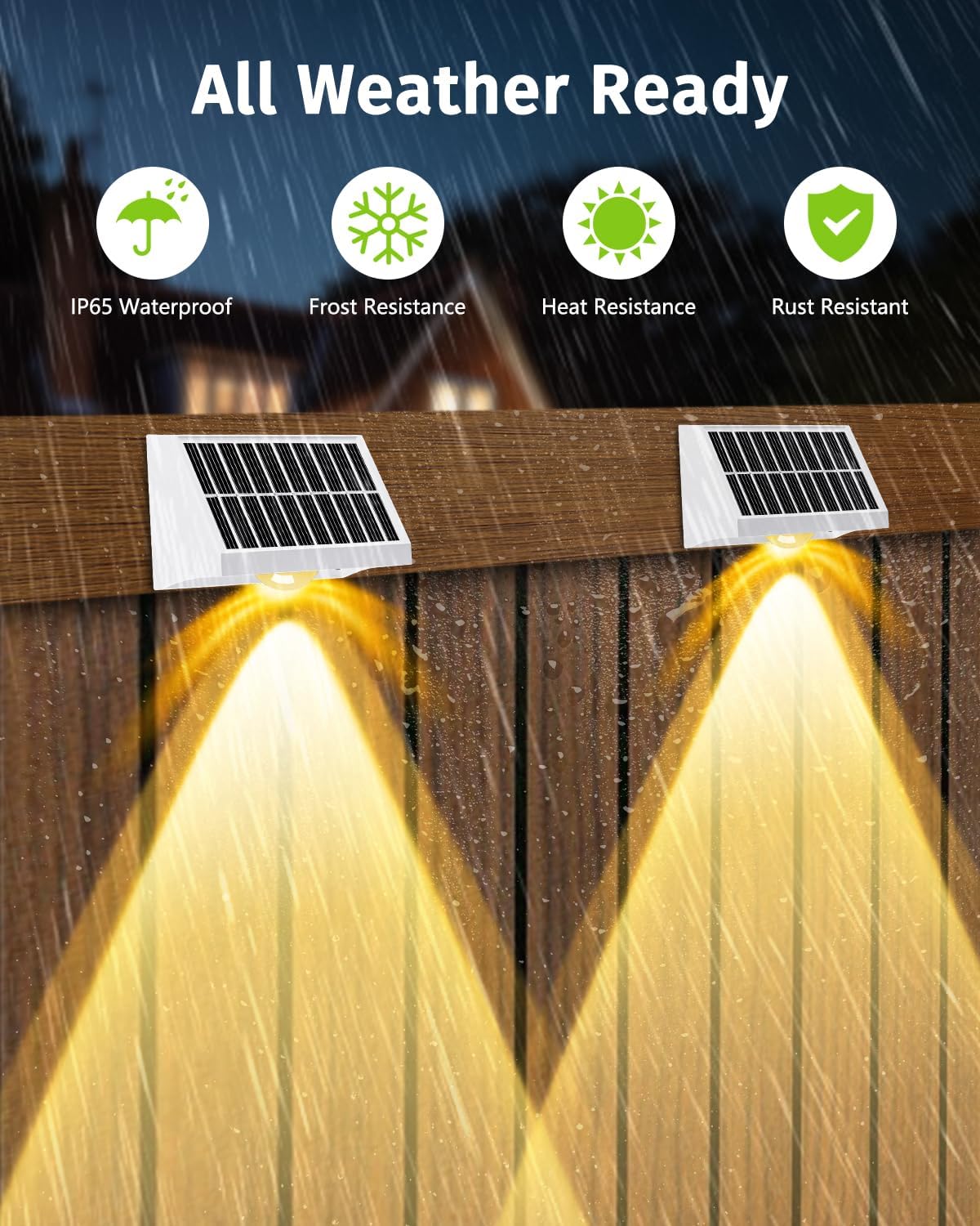 Solar Fence Lights Outdoor Waterproof High Brightness LED Spot Lens Deck Lights 7 Mode Warm & Cool White RGB Solar Powered Wall Lighting Decor for Outside Patio Step Backyard Railing - 16 Pack(White)