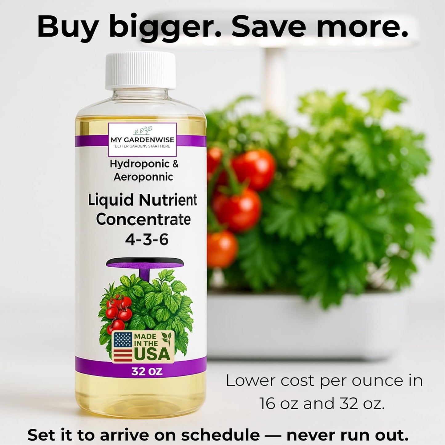 Liquid Plant Food โ Hydroponics Nutrients for Indoor House Plants, Tomato, Strawberry, Lucky Bamboo, Lettuce, Vegetable Garden & Herbs โ Aero Nutrients Liquid Fertilizer for All Growing Systems (16oz)