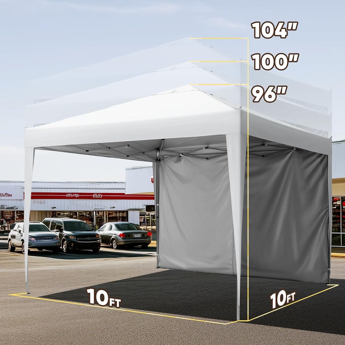 Quictent 10x10 Pop Up Canopy Tent, Instant Setup Gazebo for 1 Person, Portable & Compact, Waterproof & UV Protection, Ideal for Camping, Beach, Parties, and Outdoor Events