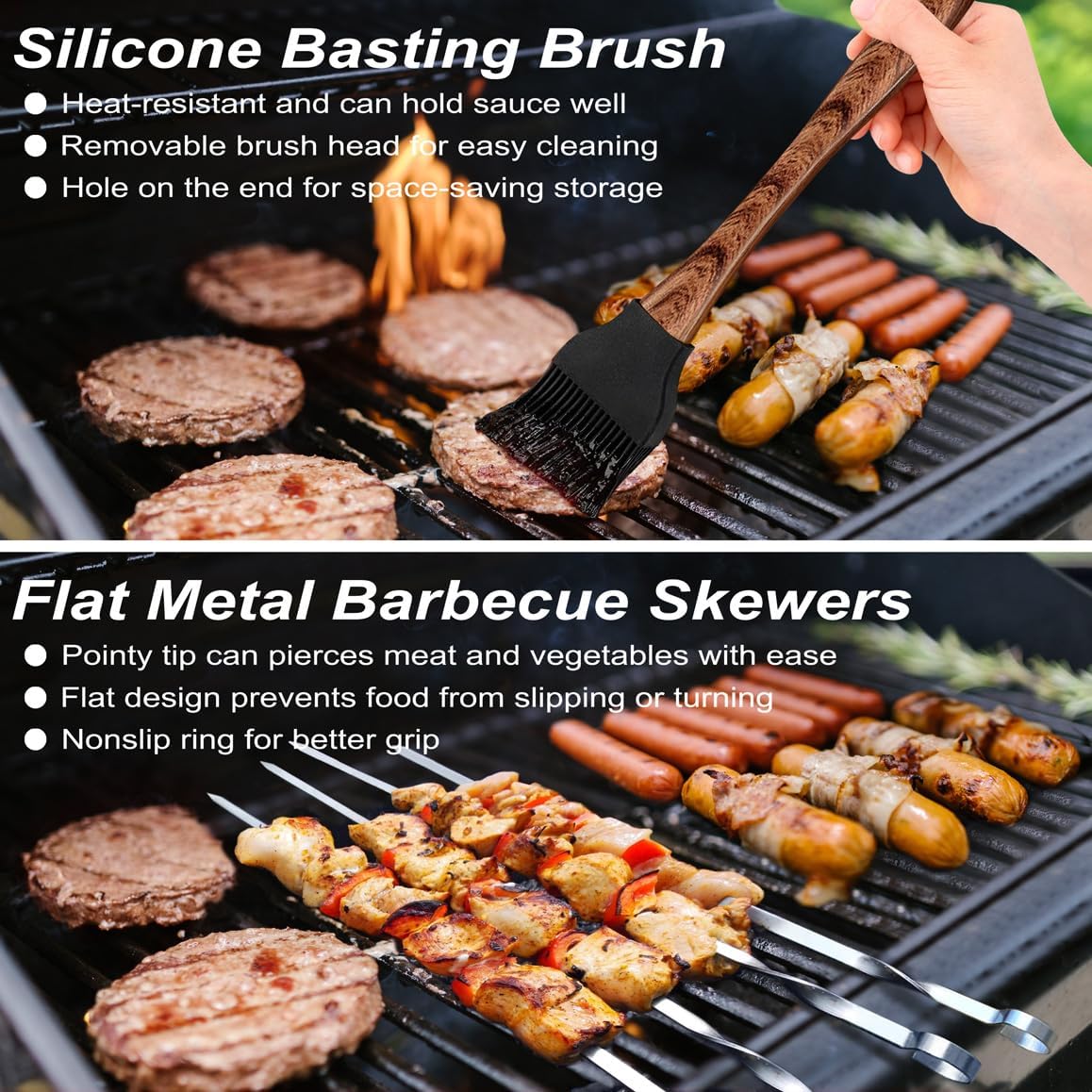 POLIGO 22PCS Heavy Duty BBQ Grill Accessories Set, Non-Slip Grill Tools for Outdoor Grill Set Thicker Stainless Steel Grill Utensils Set, Deluxe Grilling Tools Set in Aluminum Case Ideal Gifts for Men