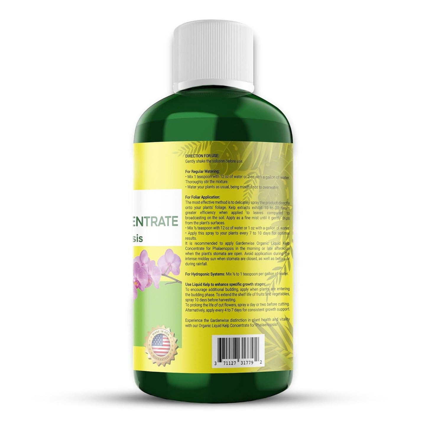 Organic Premium Kelp Seaweed Concentrate: Fertilizer for Phalaenopsis Orchids β Liquid Plant Fertilizer β Orchid Bloom Booster β Seaweed Extract for Plants (16 OZ)