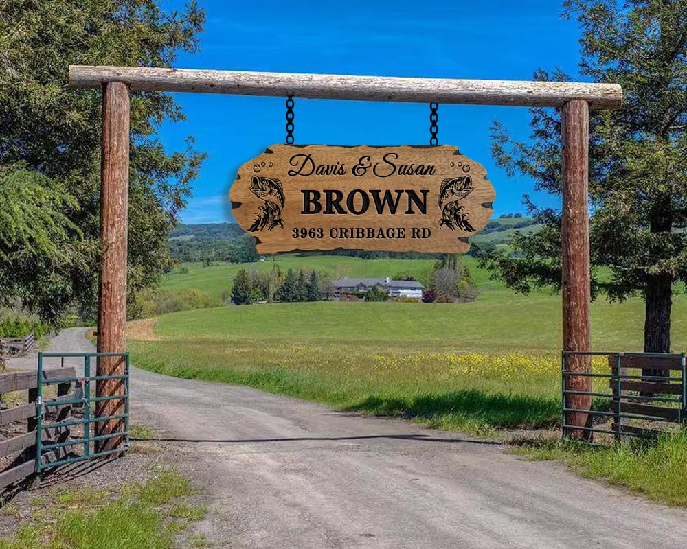 Custom Last Name Wooden Sign, Home Decor Large Wood Wall Art, Personalized Outdoor Cabin Sign, Cabin Monogram,3D carved decorative wooden plaques.