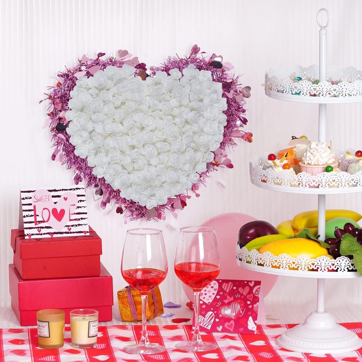 Mini Fake Rose Flower Heads 144pcs Mini Artificial Foam Roses DIY Wedding Flowers Accessories Make Bridal Hair Clips Headbands Dress (Bottom add Gauze) for Valentines Day,Wedding,Bridal Shower (White)