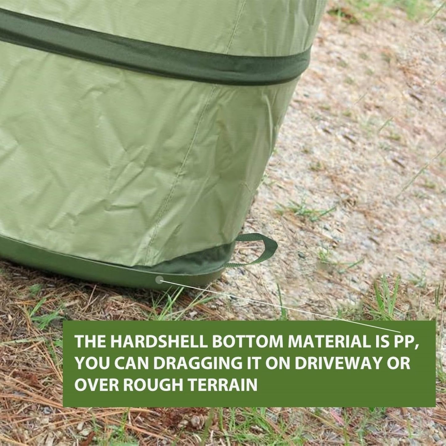 YUDI & GARDEN 45 Gallon Hard Bottom Collapsible Garden Bag|Collapsible Trash Can|Camping Trash Can, for Collecting Weeds or Party and Yard Waste