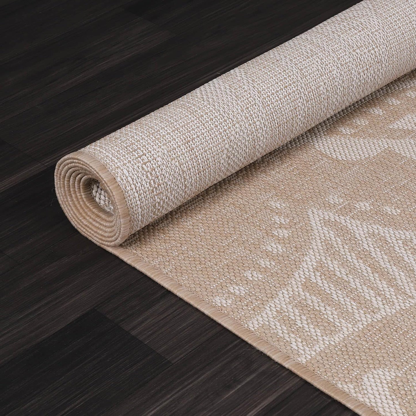 Medallion Outdoor Rug 5x7 Washable Outside Carpet for Indoor Patio Porch Waterproof Easy Cleaning Non Shedding Area Rugs Beige 5 x 7