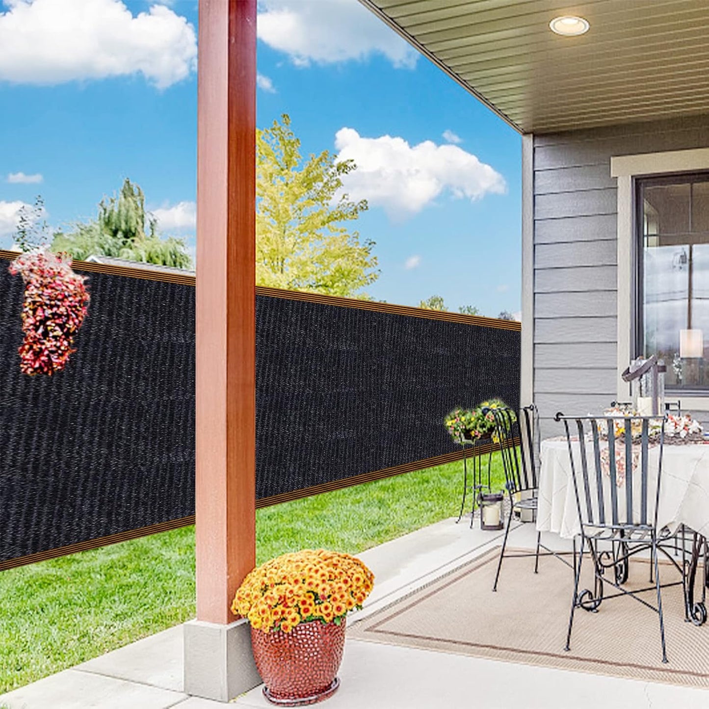 QLOFEI Shade Cloth for Garden, 70% Sun Screens for Patio Pergola Outdoor, Easy to Hang Mesh Tarp Shade Cloth with Grommets, Sunblock Neting Cover for Kennel Chicken Coop Plant, 30x30 FT