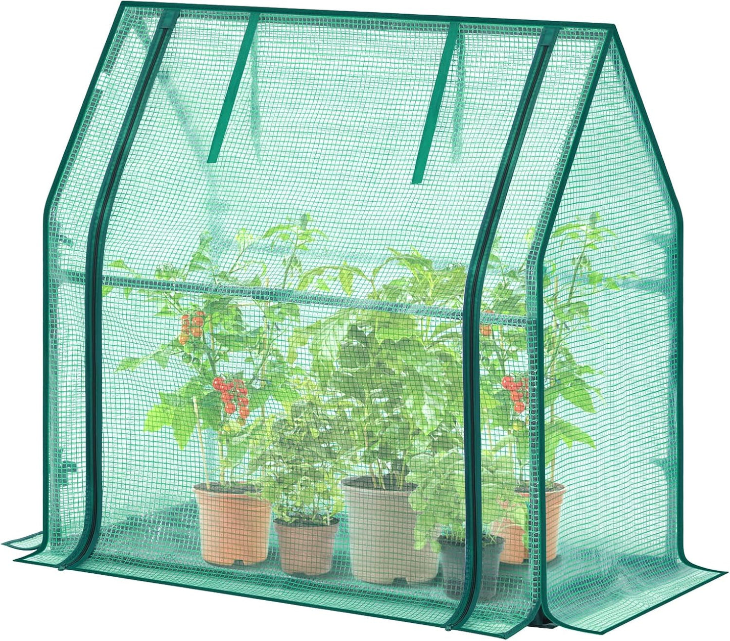 Mini Greenhouse for Indoor Outdoor: Ohuhu Tabletop Portable Green House with Waterproof Pad for Small Plants Nursery Germination, 36"x18"x33" Heavy-Duty PE Cover Green