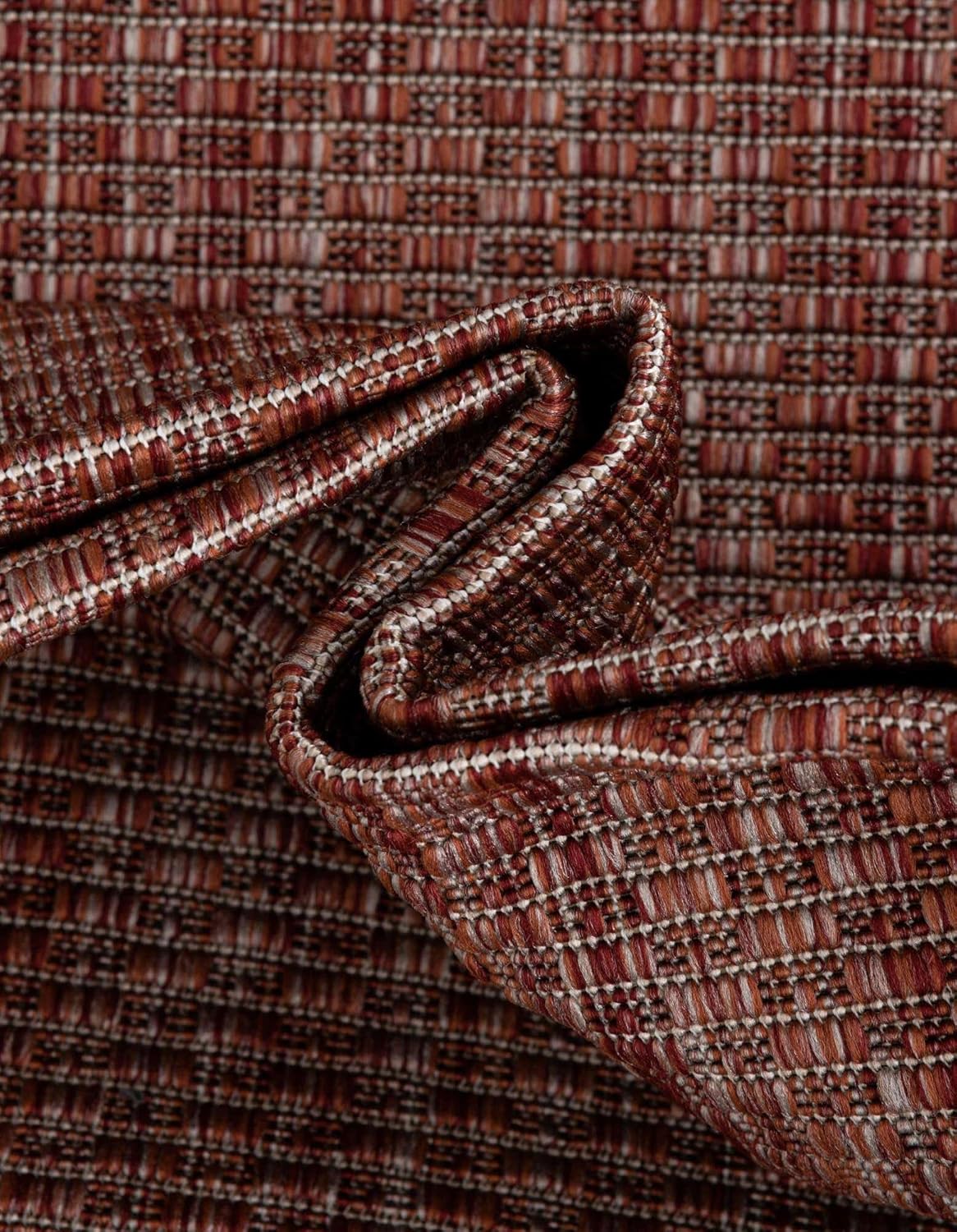 Unique Loom Outdoor Border Collection Area Rug - Soft Border (3' 3" x 5' 3" Rectangle Rust Red/Ivory)