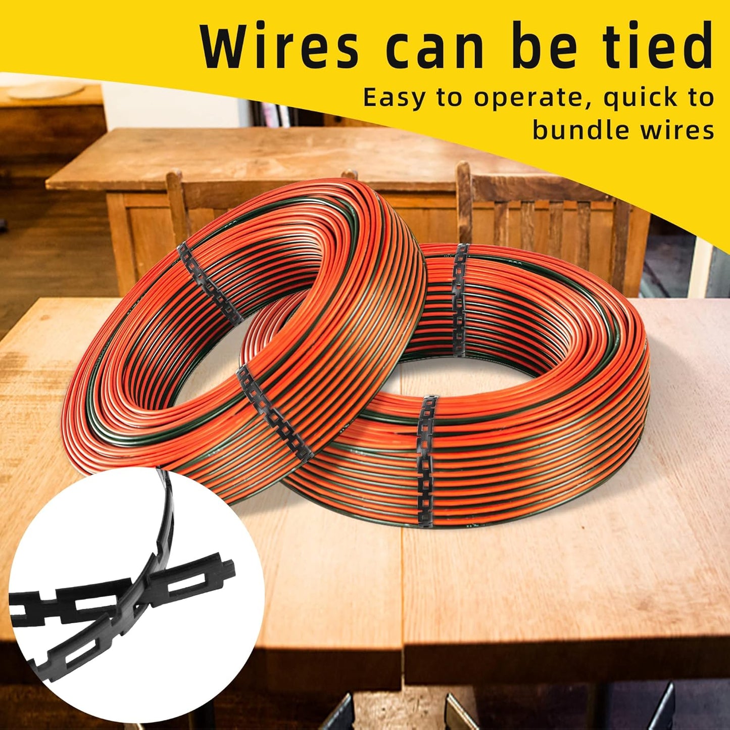 CODREE 50 FT Plastic Chain Lock Tree Tie - 1/2 Inch Wide Adjustable Tree Support Straps for Staking - Flexible Reusable Cable Plant Ties