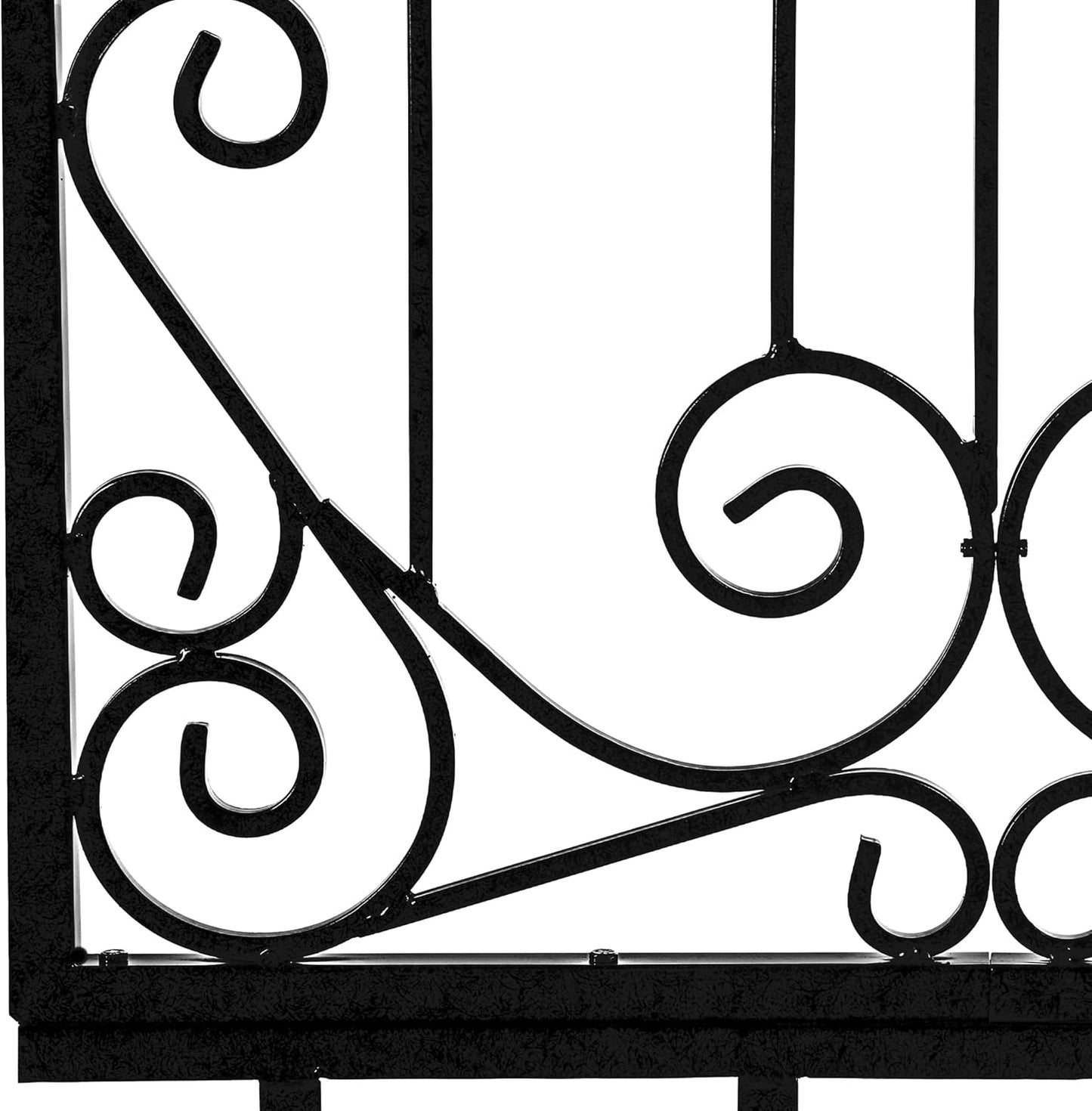 H Potter Garden Black Trellis for Climbing Plants Vertical Wrought Iron Panels Metal Scroll Wall Trellises Large 8 Foot Decorative Screen (Large Black)