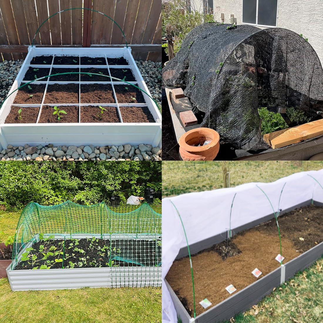 MAXPACE Greenhouse Hoops for DIY 2.8ft or Wider Grow Tunnel, Rust-Free Fiberglass Support Hoops Frame for Garden Fabric, DIY Plant Support Garden Stakes, Gardening Supplies, 50pcs