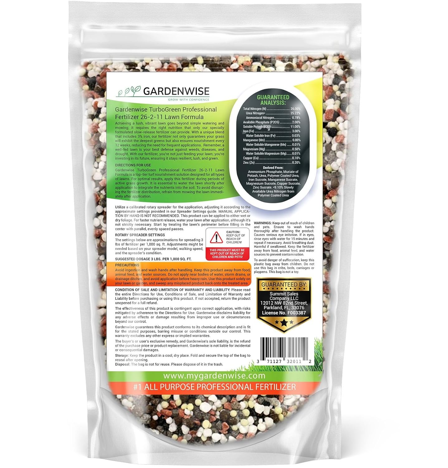 TurboGreen: Premium Lawn Fertilizer with Iron - Advanced Nitrogen & Iron-Rich Formula for Lush Growth | Eco-Friendly Grass Fertilizer for Spring & All Seasons | Slow-Release (2 QUARTS)