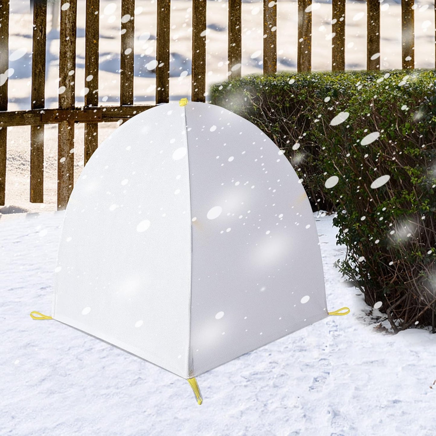 DECOHS 28 x 28 x 33 lnch Warm Plant Protection Tent- Winter Plant Covers Freeze Protection- Plant Snow & Frost Shrub Covers with Stakes Protecting Fruit Tree Potted Plants from Freezing Animals Eating