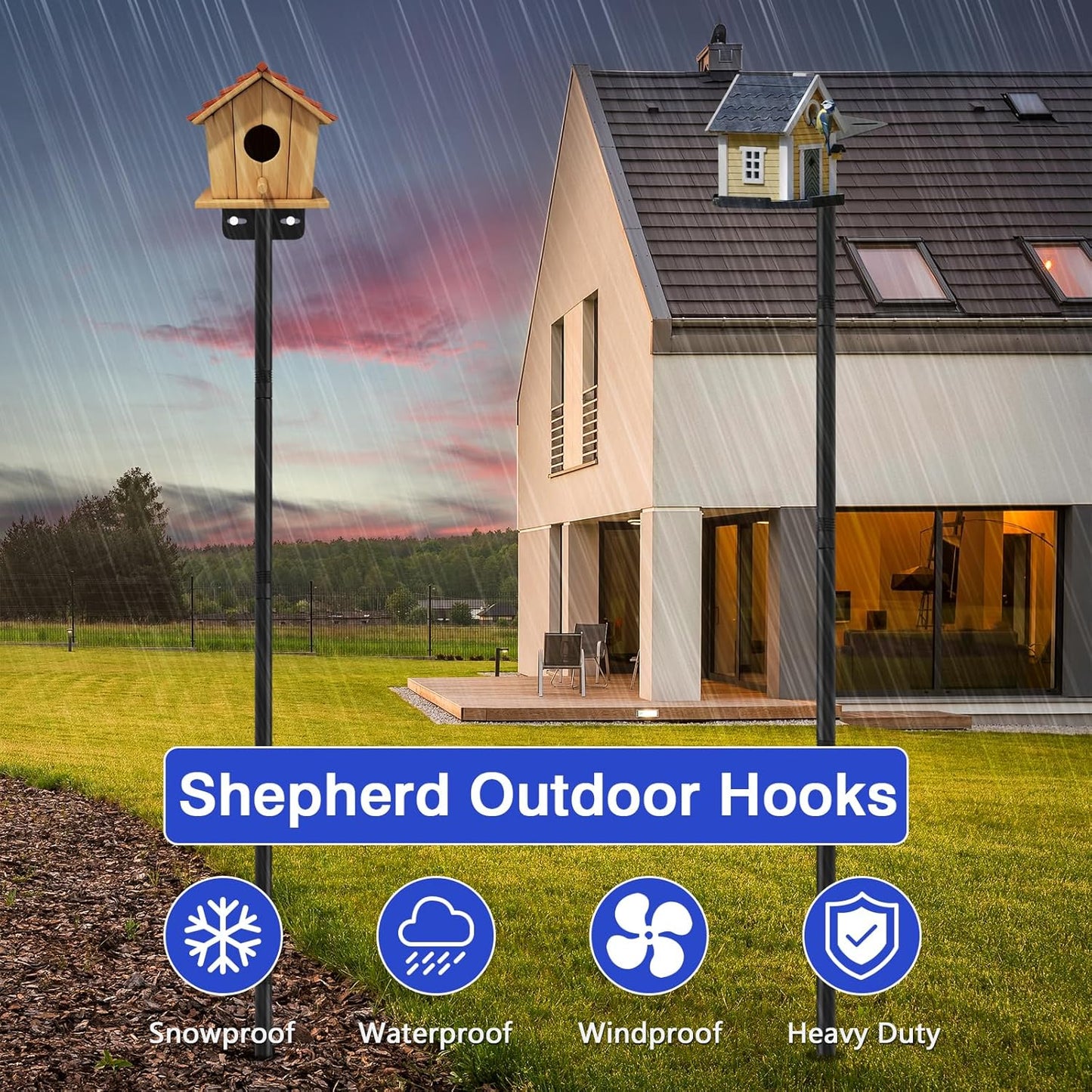 72 Inch Adjustable Bird Feeder Pole,Bird House Pole Suitable for Feeders & Birdhouse,Weather Station,Heavy-Duty Rustproof Design,Enhance Outdoor Decor & Birdwatching Experience (1 Pack 72 inch)