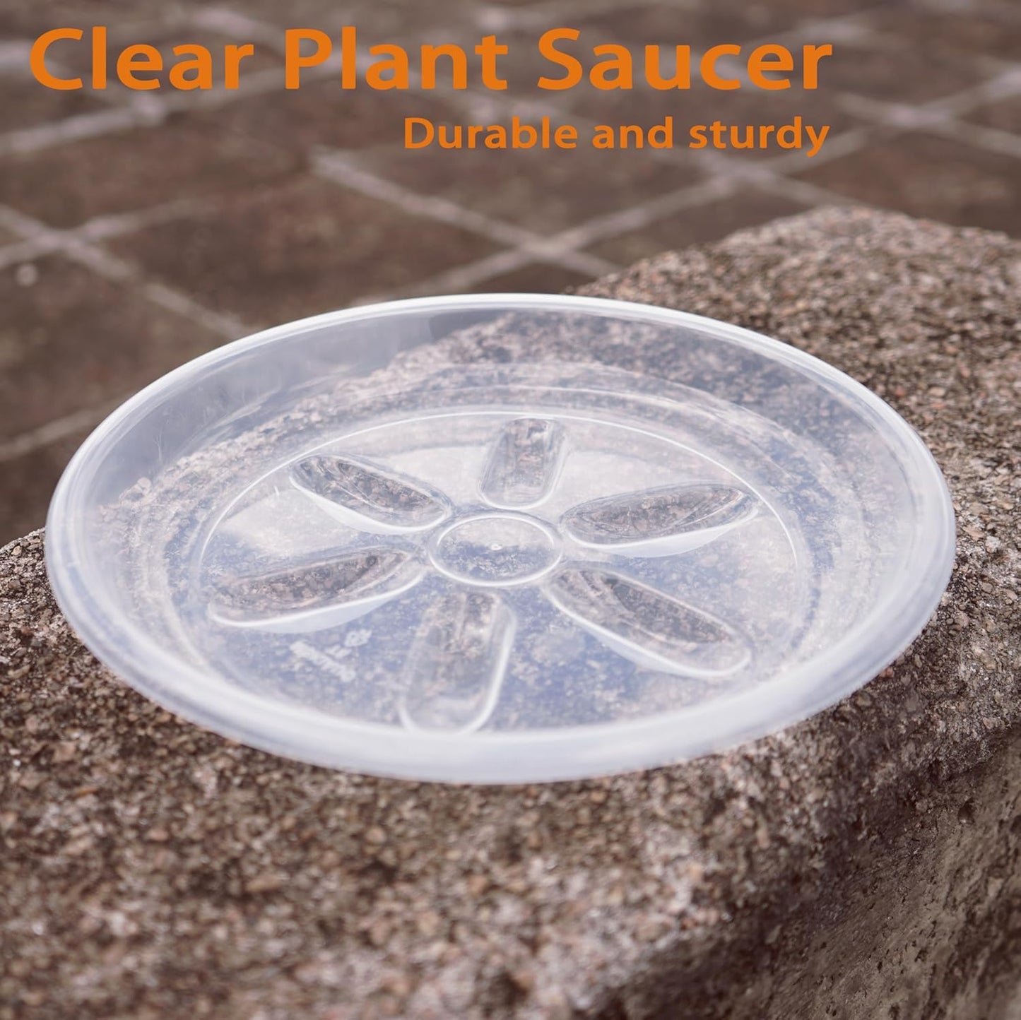 6 Pack of Plant Saucer, 6 8 10 12 inch Clear Plant Trays for Pots, Plant Water Catcher Tray, Plant Plate for Indoors Outdoors (6 inch, Clear)