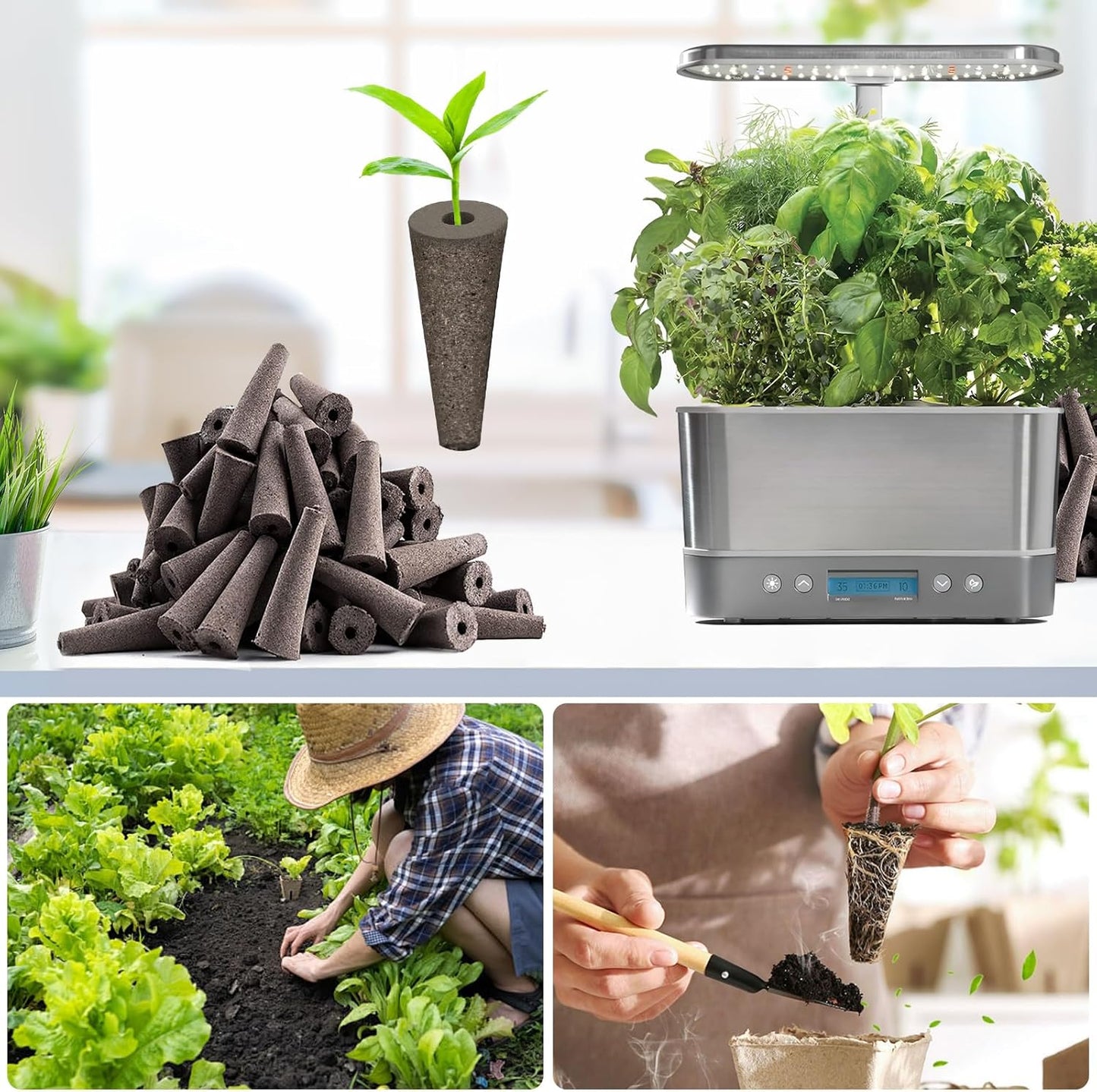 133 Pack Hydroponic Pods Supplies for Aerogarden Pods, Grow Sponges for Hydroponics, Seed Pods Kit with 60 Grow Sponges, 60 Pod Labels,12 Plant Labels, 1 Tweezer for Hydroponic Indoor Garden System