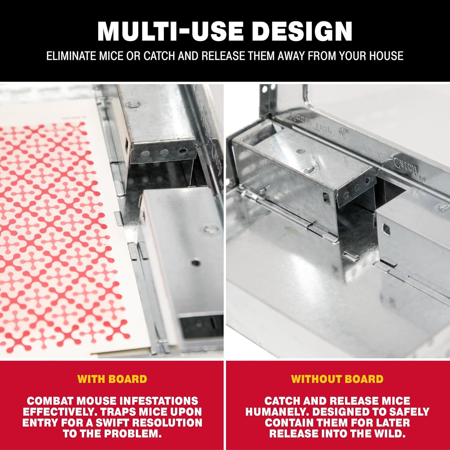 Catchmaster Mouse & Insect Glue Boards 12-Pk, Mouse Traps Indoor for Home, Bulk Glue Traps for Mice and Rats, Adhesive Boards for Inside House, Snake, Lizard, & Spider Trap, Pest Control for Home