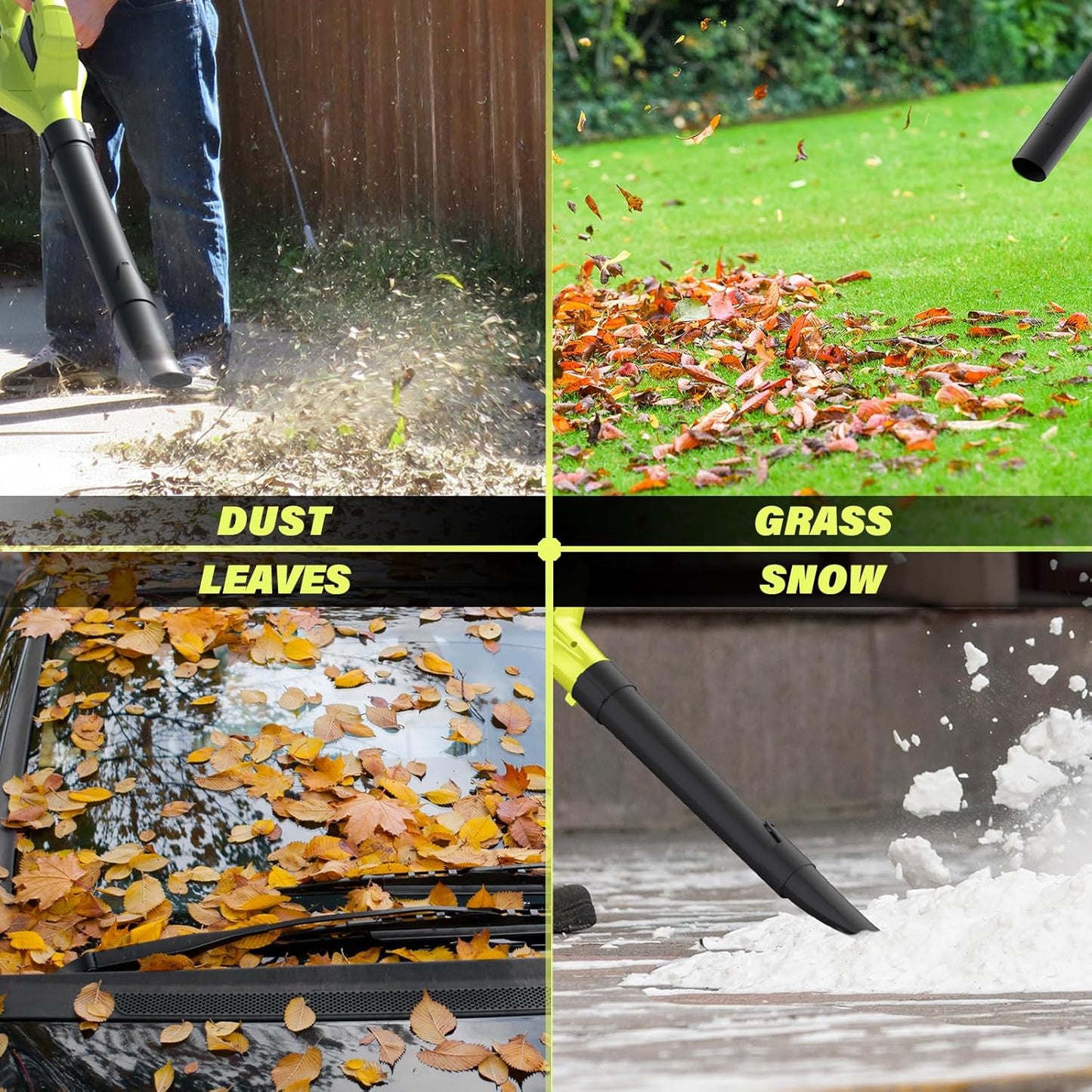 SOYUS Leaf Blower, 20V Leaf Blower Cordless with 2x2.0Ah Battery and Charger, 150 MPH Electric Leaf Blowers with Two-Speed Mode, Blowers for Lawn Care, Debris Dust Cleaning(Green)