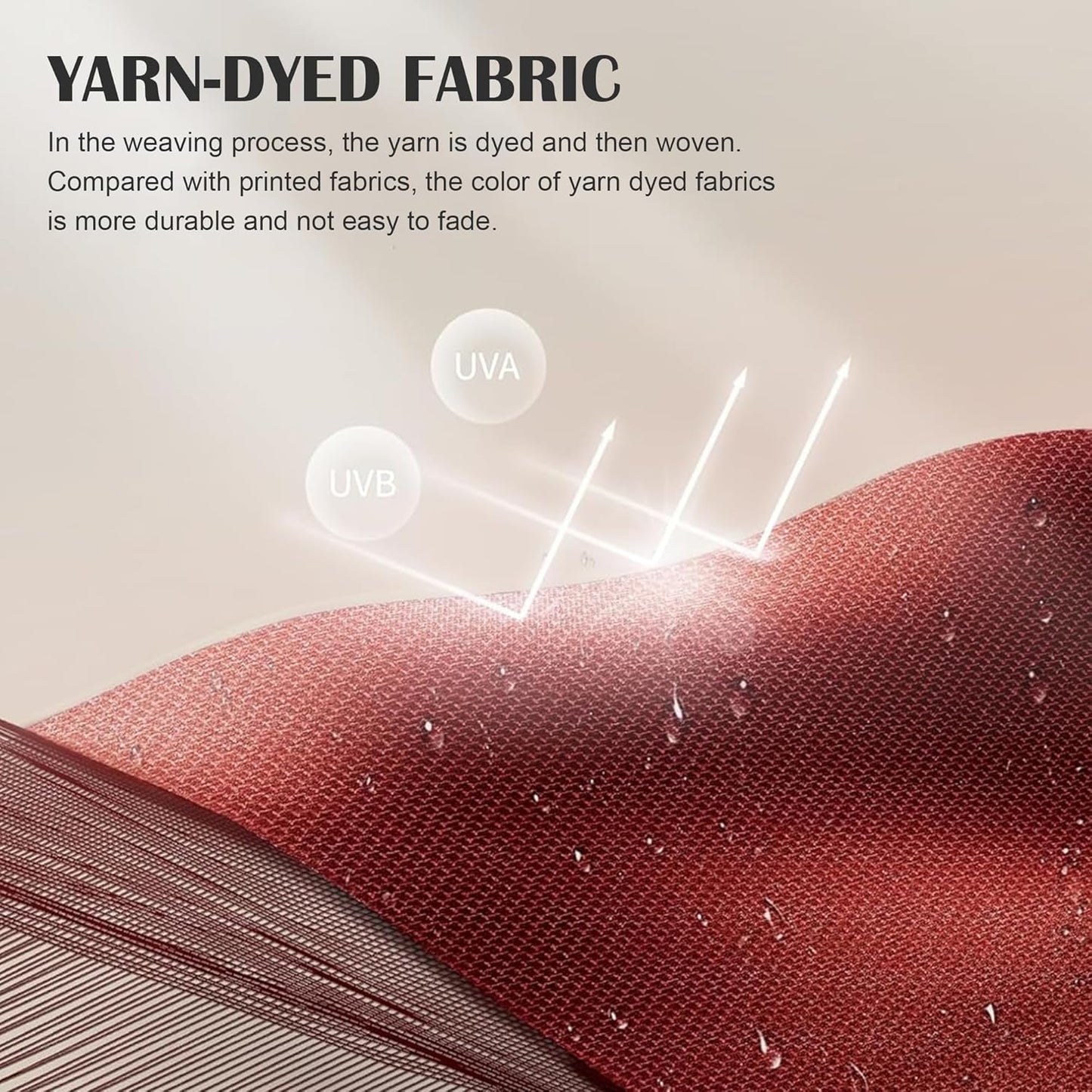 Sundale Outdoor Solar 144 LED 15 ft Patio Umbrella with Sandbag Base Included and Cover, Outdoor Double-Sided Umbrella, Red