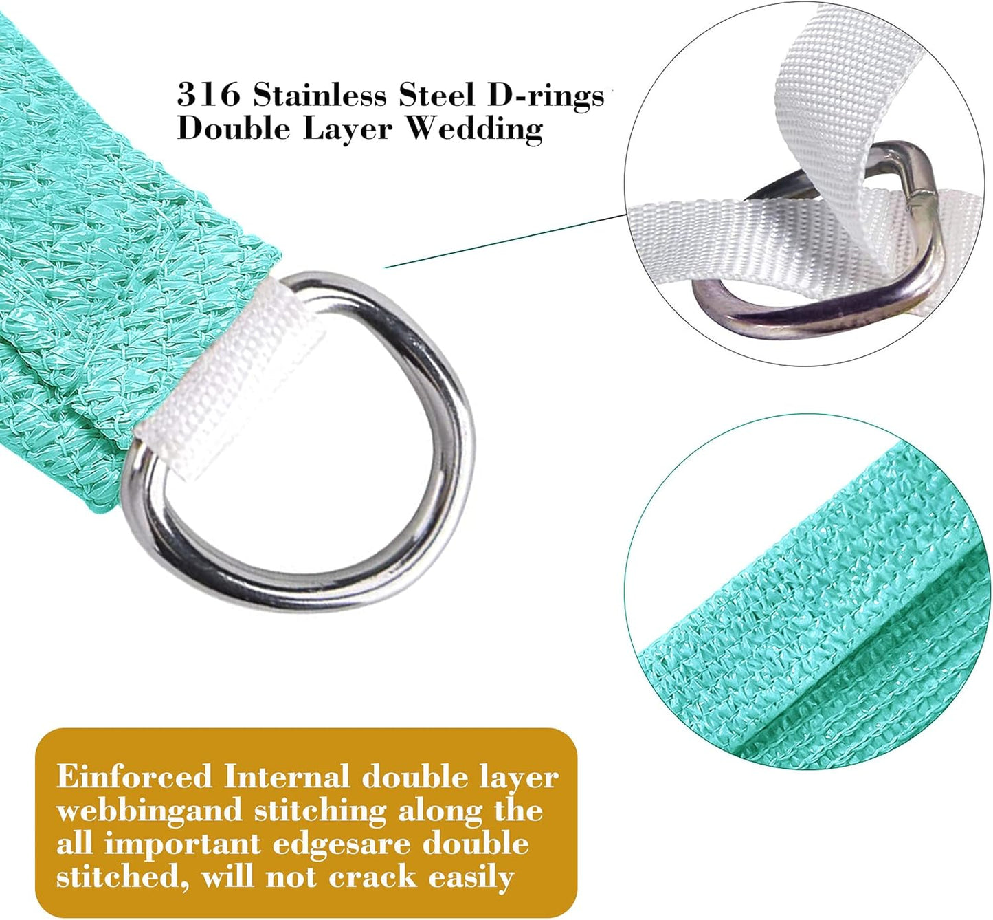 14' x 17' Turquoise Rectangle Sun Shade Sail SSP1212 Canopy Durable Fabric UV Block Awning,We Make Custom Orders