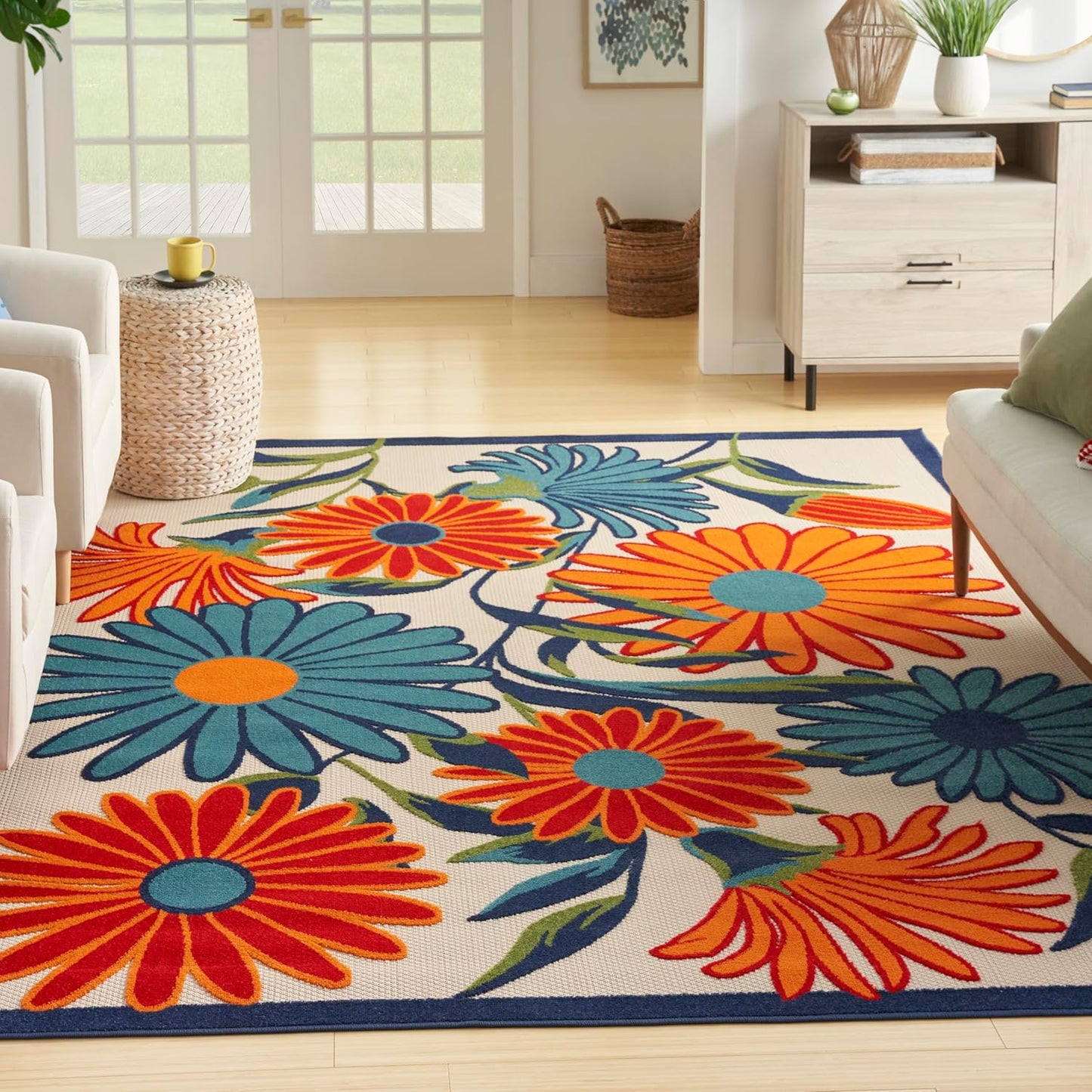 Nourison Aloha 8' x 11' Multicolor Fabric Contemporary Area Rug (8' x 11')