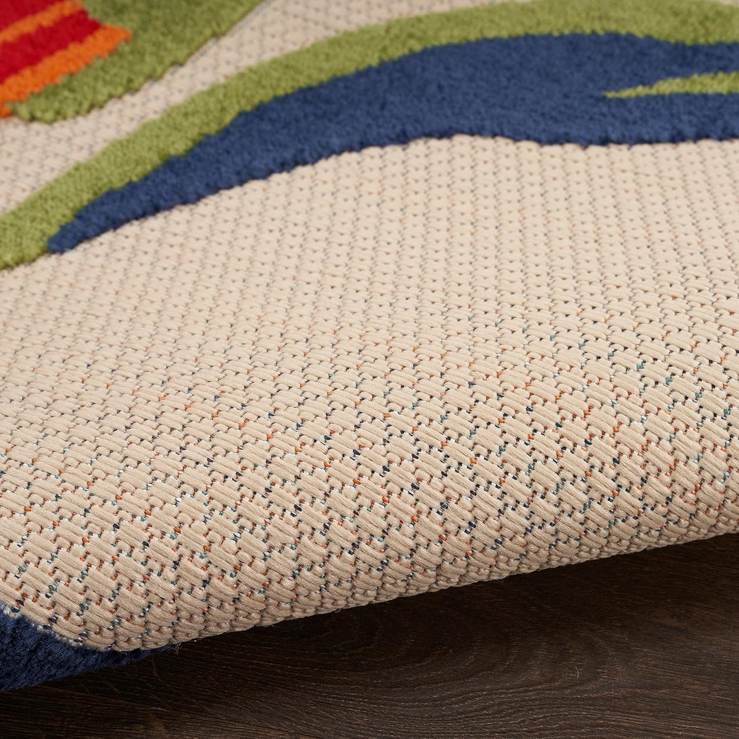 Nourison Home Aloha Indoor-Outdoor Modern Multicolor 2'8" x 4' Area Rug, Easy Cleaning, Non Shedding, Bed Room, Living Room, Dining Room, Backyard, Deck, Patio (3x4)