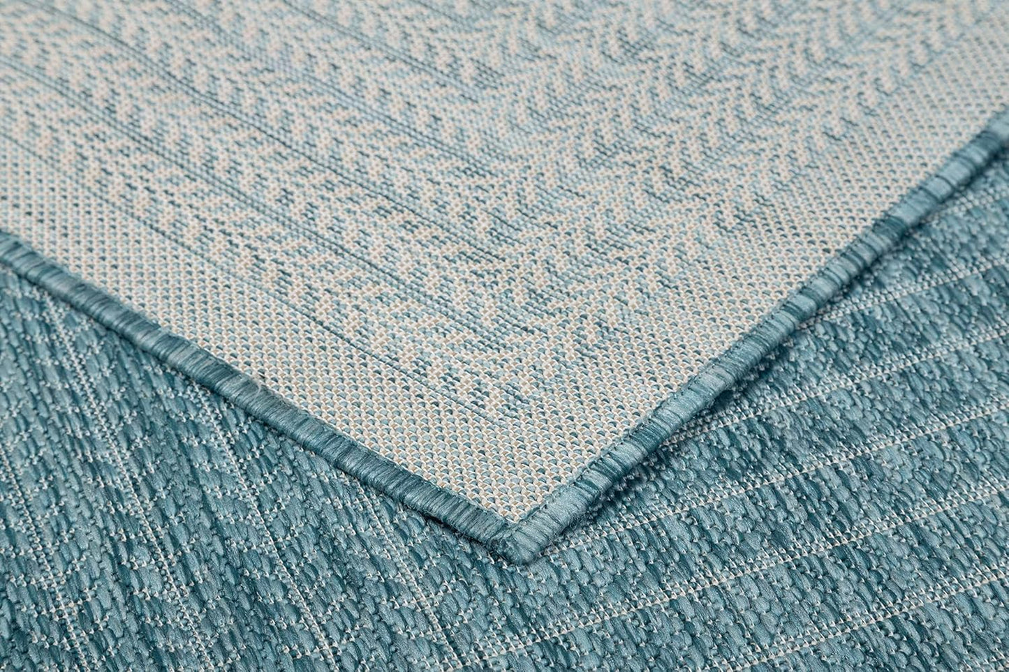 Adiva Rugs Outdoor Indoor Area Rug, Weather Resistant, Easy to Clean, Stain Resistant Floor Mat for Dining Room, Backyard, Deck, Patio (Aqua Weiss, 2'6" x 7')