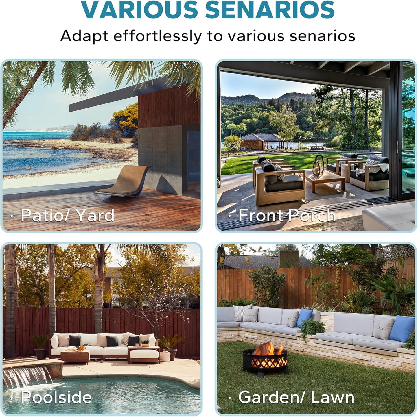 4 Pieces Outdoor Conversation Furniture Set, 55" Patio Couch,47" Metal Coffee Table, 2 Chairs, Rattan Wicker Sofa with Removable Cushions for Bistro, Deck (Navy Blue)