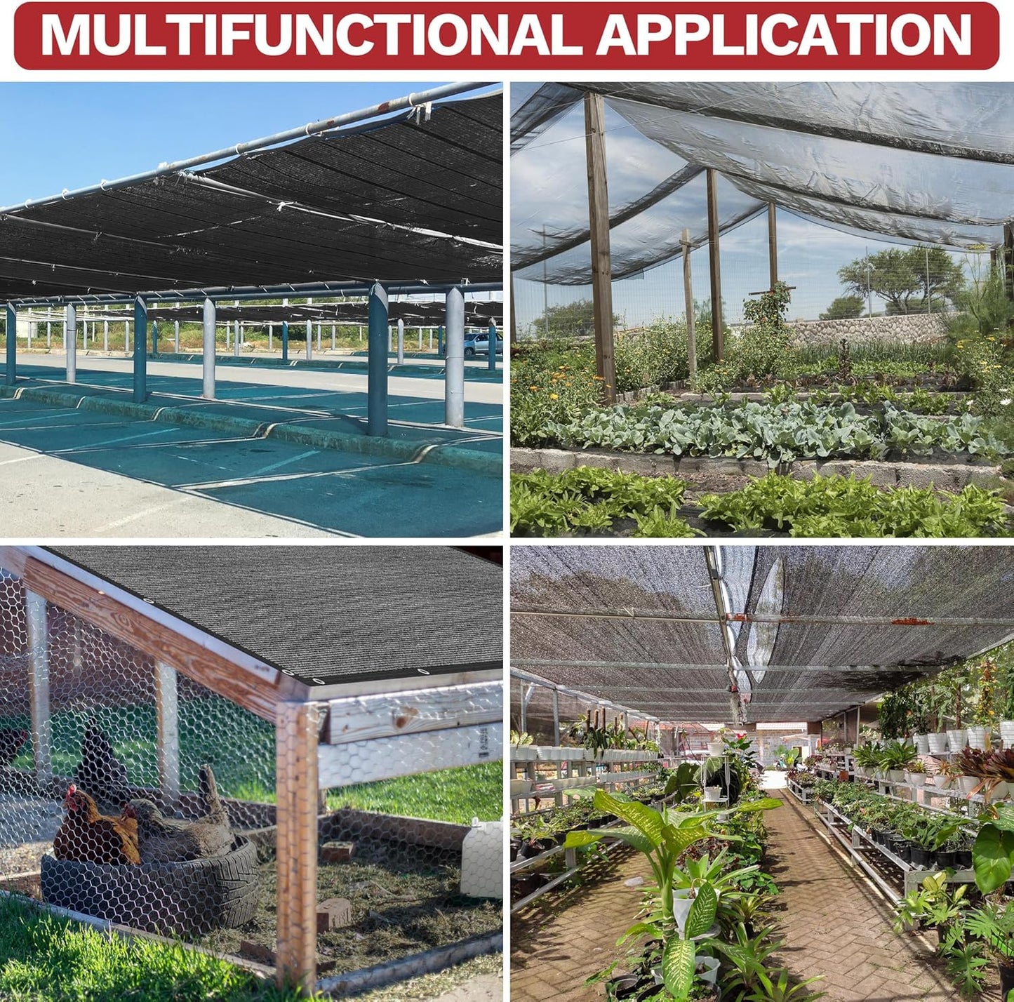 ShadeMart 50% Shade Cloth for Patio, Black 8FT x 12FT Shade Cover with Upgrade Grommets and Zip Ties, Mesh Sunblock for Plant, Vegetables, Chicken, Dog, Greenhouse, Pergola (We Make Custom Size)