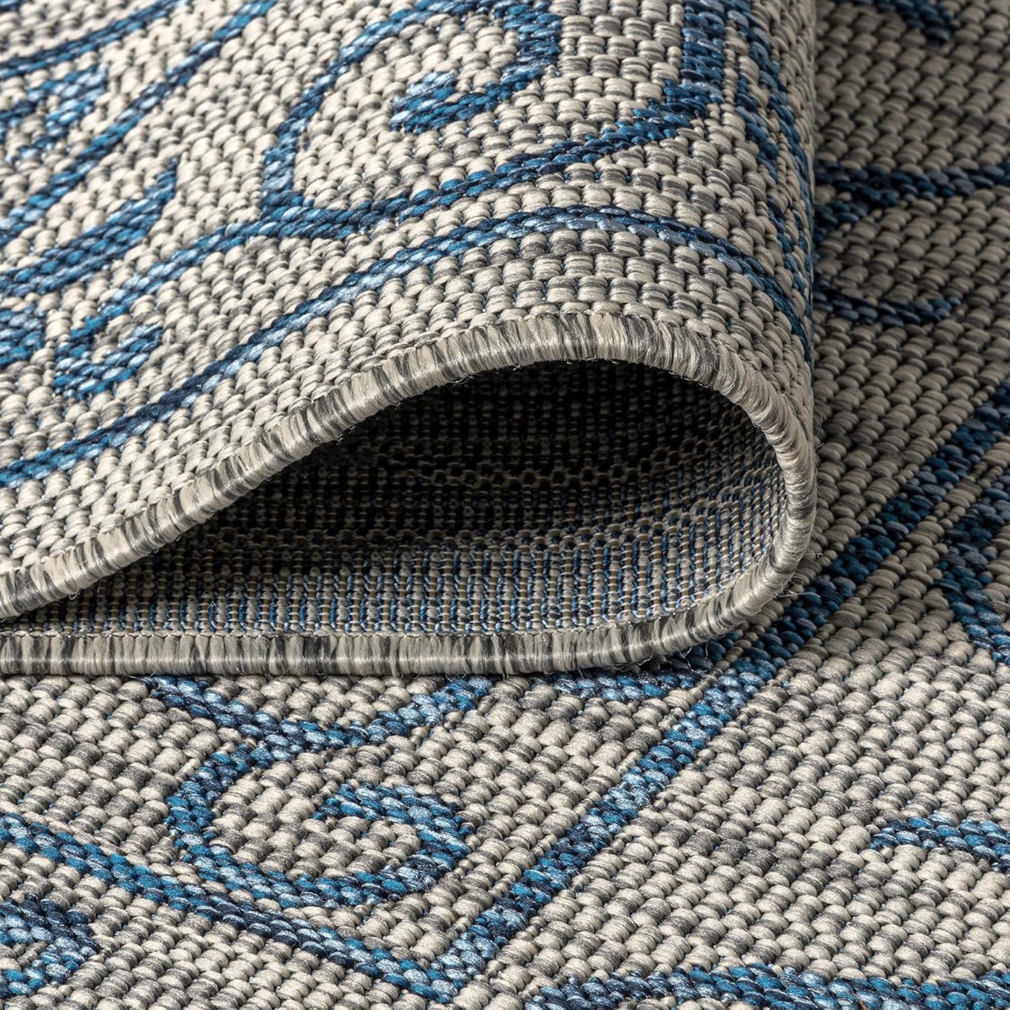 JONATHAN Y SMB106C-4 Charleston Vintage Filigree Textured Weave Indoor/Outdoor Gray/Navy 4 ft. x 6 ft. Area Rug, Classic,Easy-Cleaning,HighTraffic,LivingRoom,Backyard, Non Shedding