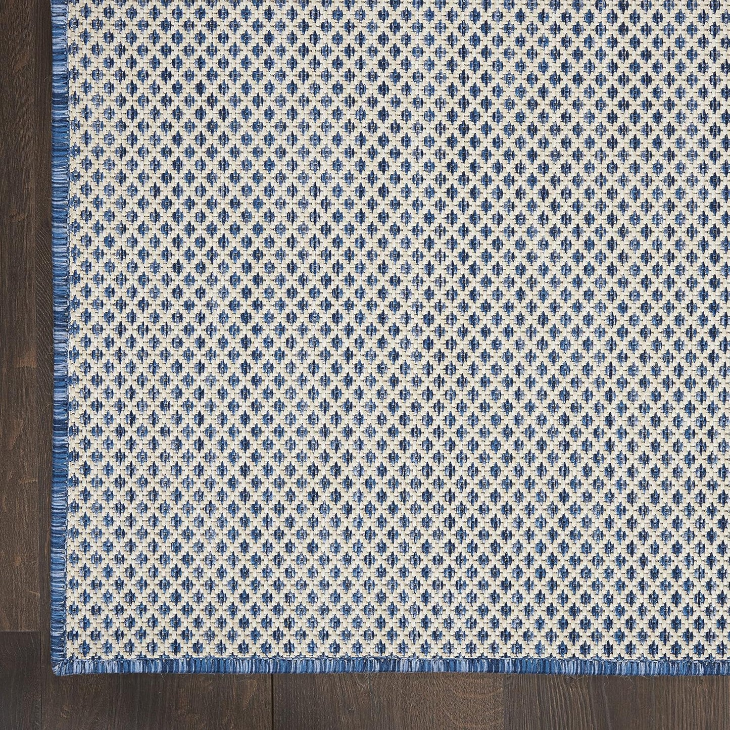 Nourison Home Courtyard 60" x 84" Fabric Indoor/Outdoor Rug in Ivory Blue