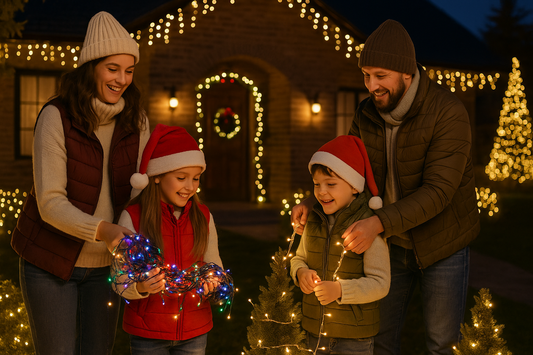 🎄 Create a Magical Christmas Garden Light Show with Your Family