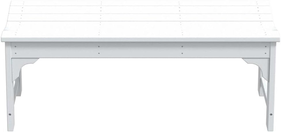 Outdoor Benches Weatherproof, All Weather Resistant Park Bench Poly Lumber Backless Garden Bench Seat for Entryway Front Porch, White