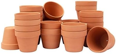 [26 Pack] 4" Planter Nursery Pots Clay Pots Terracotta Pot Clay Ceramic Pottery Planter Cactus Flower Pots Succulent Nursery Pots Garden Terra Cotta Pots with Drainage Hole (4")