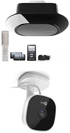 Chamberlain B4603T Smart Garage Door Opener, Ultra Quiet Belt Drive, 3/4-HP Motor + myQ Smart Garage Security Camera – 1080p HD Video, Night Vision, Motion Detection, Magnetic, Wi-Fi, Two-Way Audio,