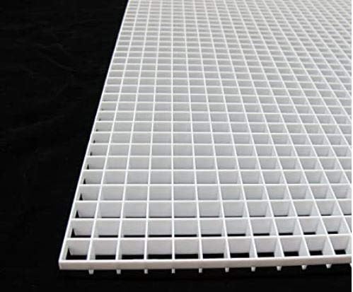 Fluorolite Plastics| Egg Crate Panel | Polystyrene | Color - White | Nominal 24" x 48" with 1/2" x 1/2" x 3/8" Cell Size (Custom Size Available) 2x4 Egg Crate Ceiling Panel | 4 Pack