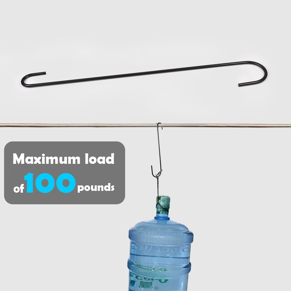 Vindar 4 Pack 16.5 Inches Bird Feeder Hook Extra Large S Hooks Heavy Duty Hooks Hangers for Tree Branch, Bird Feeder, Hummingbirds Feeders, Bird House, Office, Wind Chimes, Lanterns, Gardening Tools