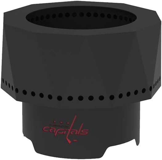 Blue Sky Outdoor Living NHL Washington Capitals Ridge Portable Steel Smokeless Fire Pit with Carrying Bag, Firewood and/or Wood Pellet Burning